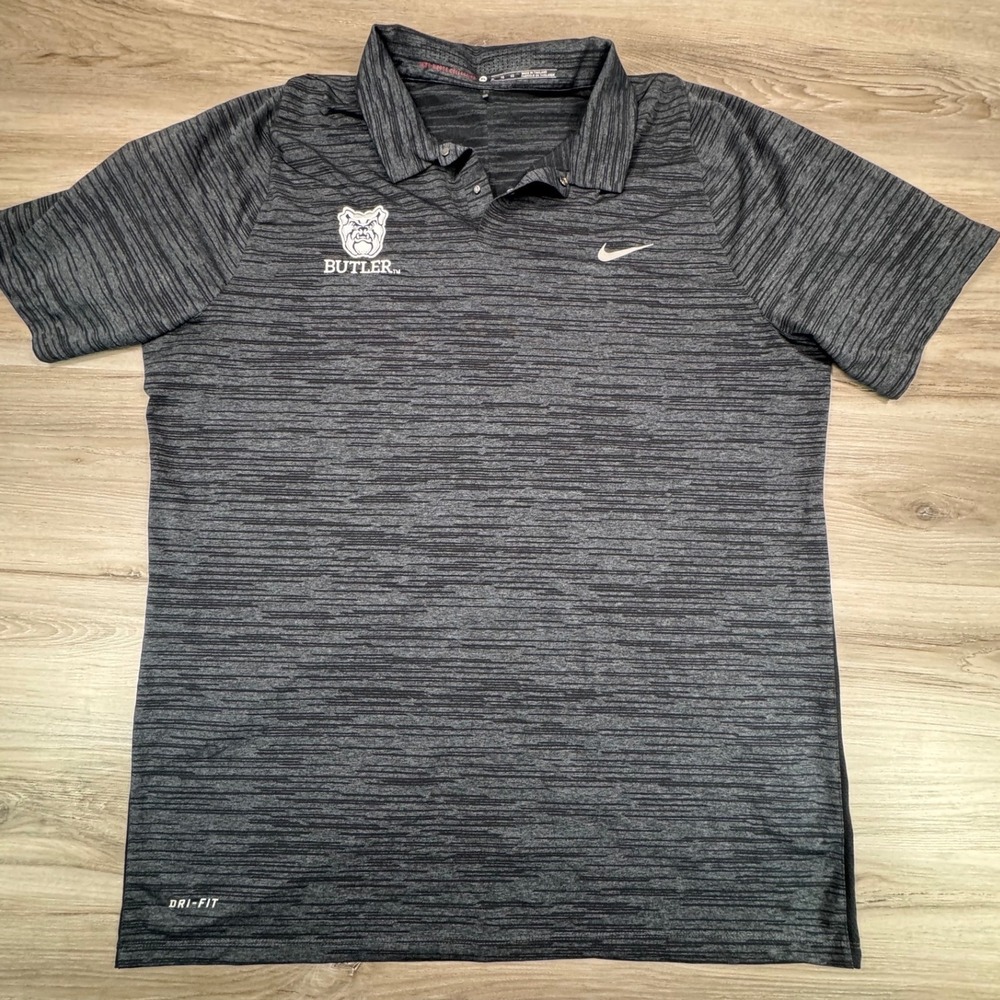 Nike Tiger Woods Butler Bulldogs Dri-FIT Golf Polo XL Gray Space Dye 803189-021‎